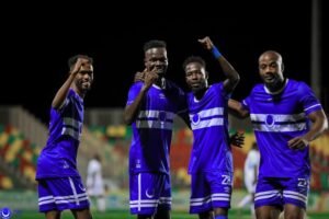فرحة لاعبي الهلال بهدف بوغبا